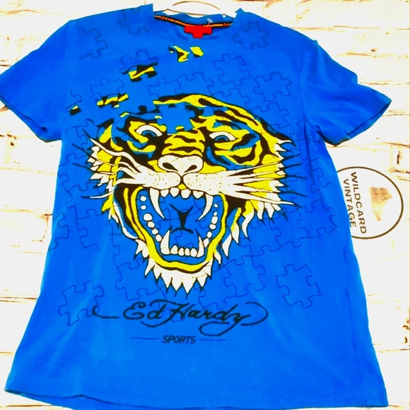 Ed Hardy Tiger jigsaw puzzle shirt - Picture 1 of 4